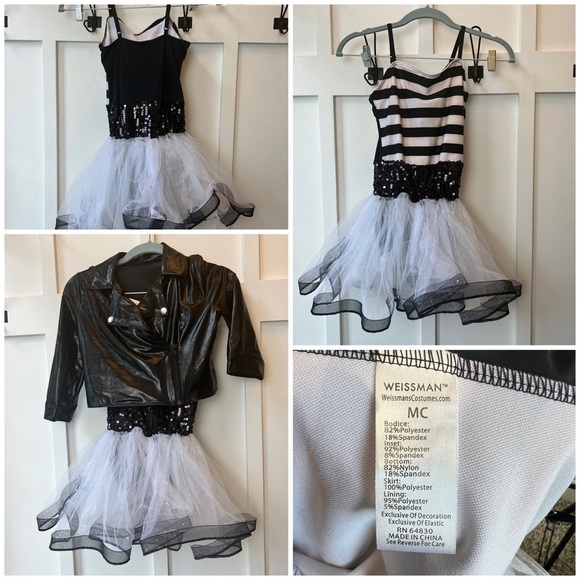 Weissman Other - Weissman Medium Child (MC) Dance Costume Black White 2 Piece Ballet Tap Jazz MT